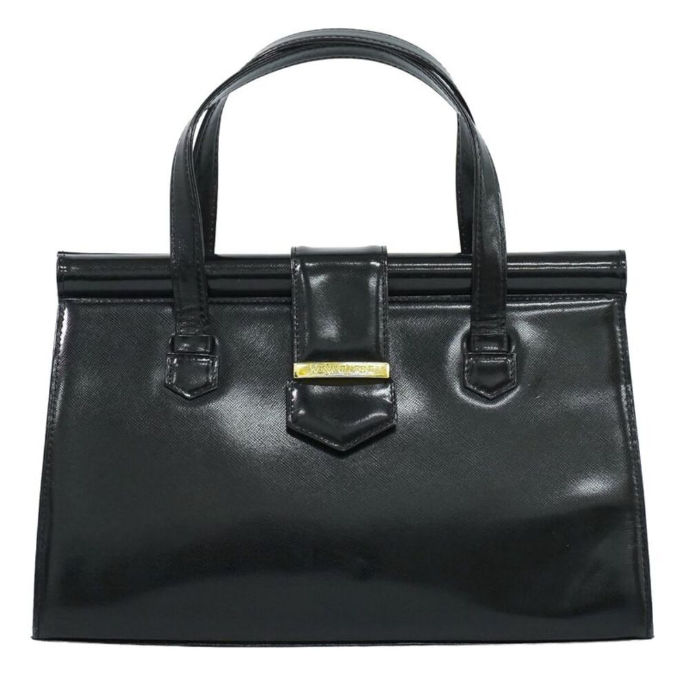 Saint Laurent Vintage Leather Black Leather Handbag